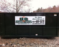 Rent HQ Dumpster's 30 yard dumpster with logo